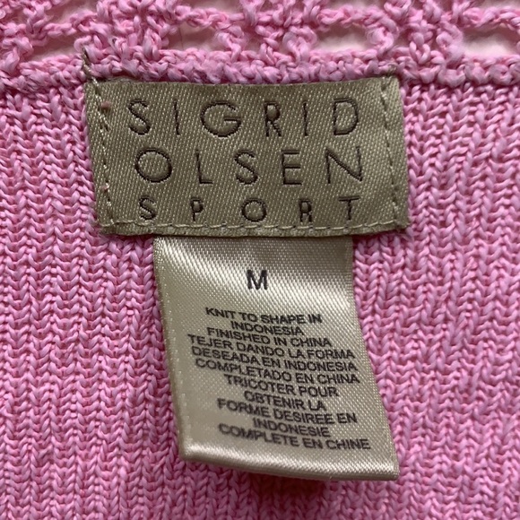 Vintage Sigrid Olsen Sport Bounce Knit Bubble Gum Pink Cardigan - Picture 2 of 7